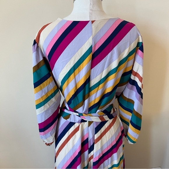 Great Jones colorful stripe wrap midi dress plus size XXL 13539 - Picture 12 of 16